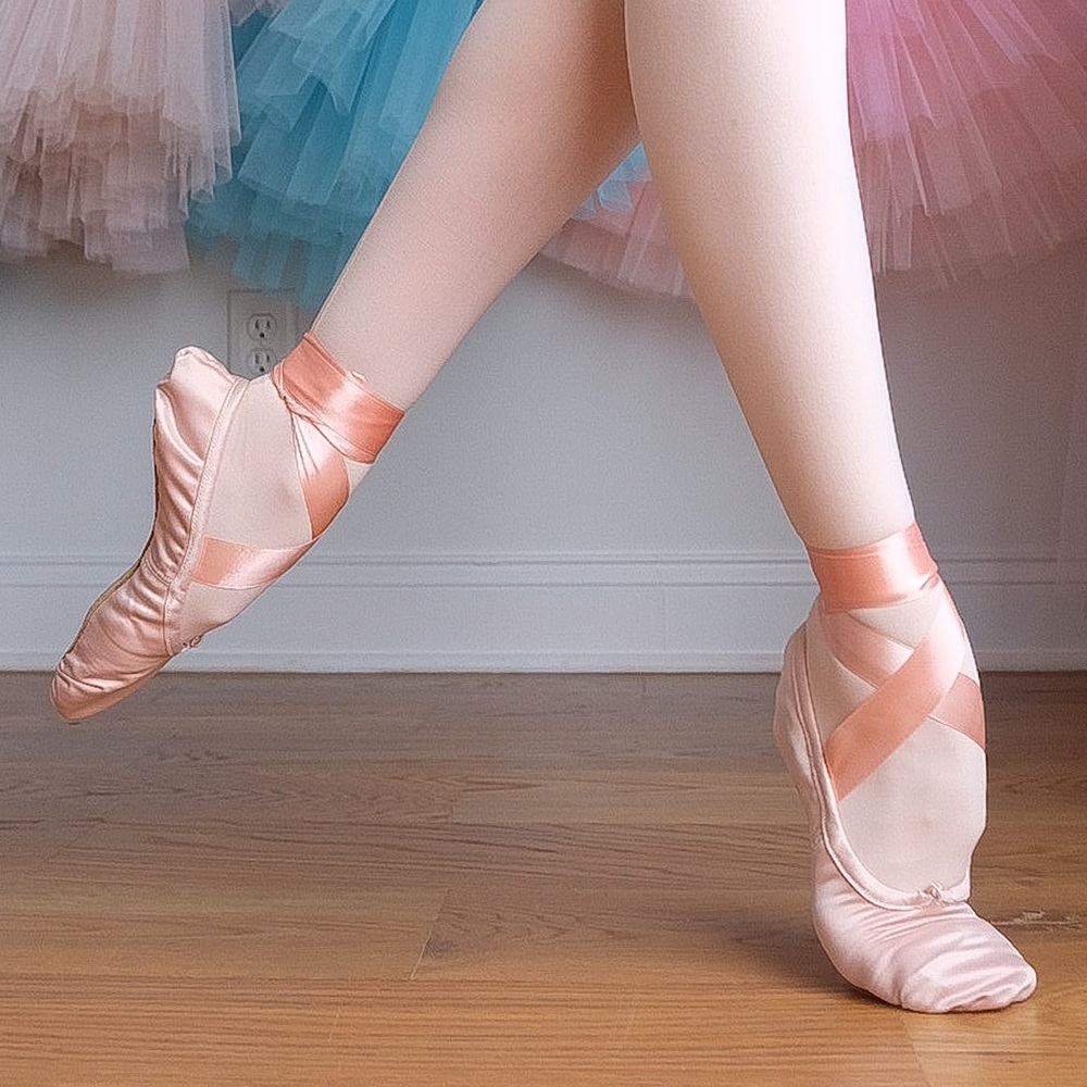 Ballet Beautiful Leather Satin Strap Ballet Shoes 🩰